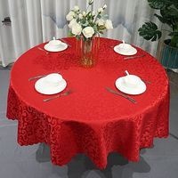 桌布餐廳飯店家用大圓桌專用檯布圓形布藝加厚圓桌布