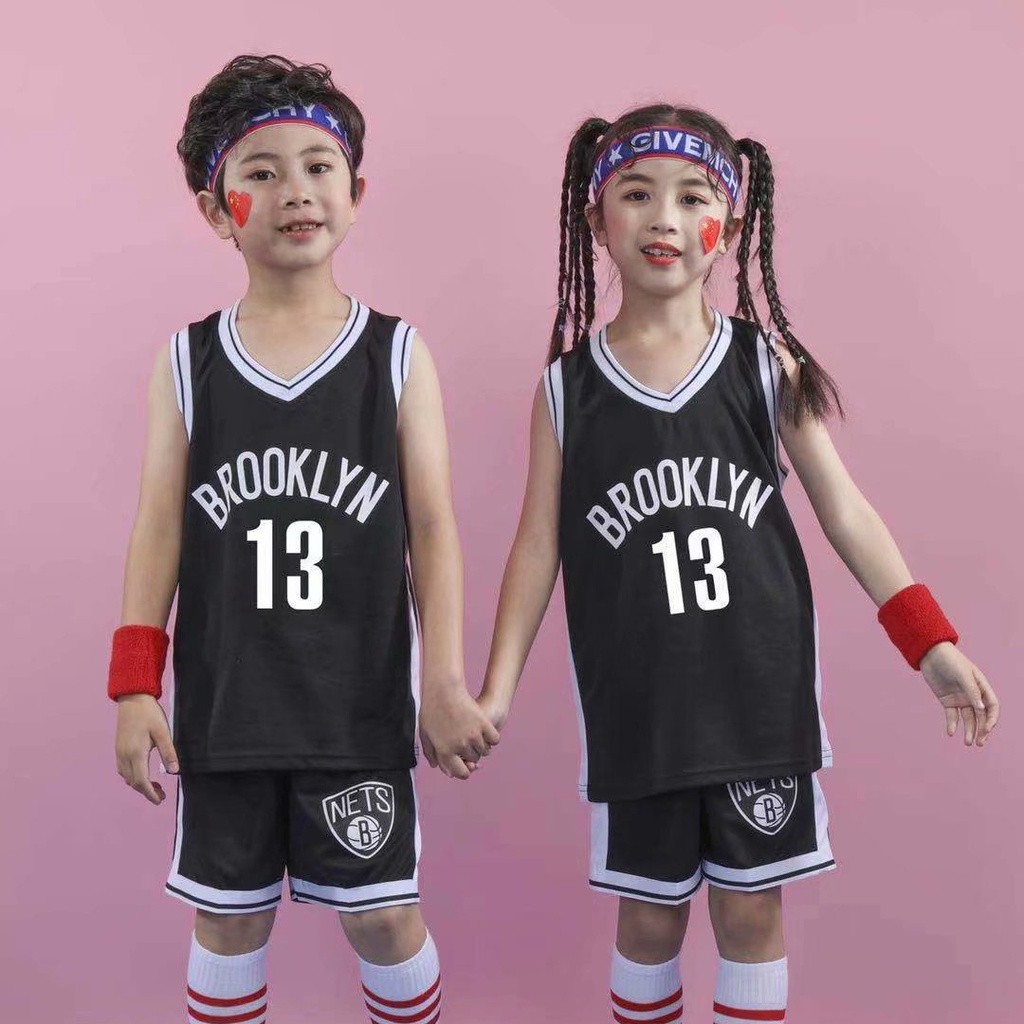 Brooklyn Nets No.13 James Harden 籃球球衣兒童兒童青少年男孩女孩運動服夏季