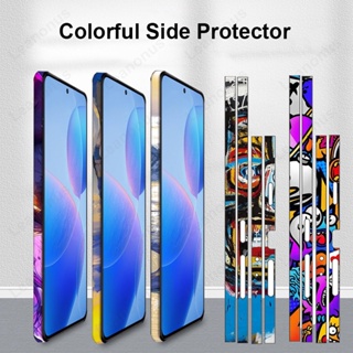 Poco X6 Pro F5 貼花邊框屏幕保護膜彩色側皮 3M 包裝邊框貼膜保護防刮貼紙