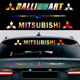 MITSUBISHI 三菱遮陽貼紙 RALLIART 汽車擋風玻璃擋風玻璃鐳射反光貼花適用於三菱帕傑羅 4 Colt G