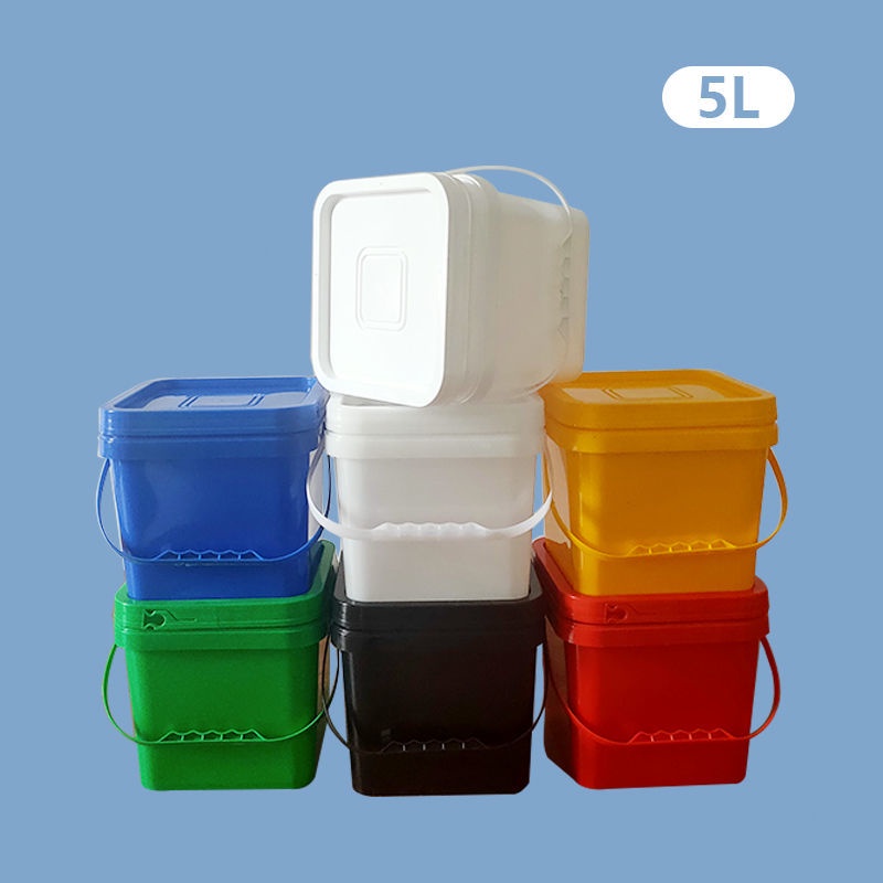 現貨☀釣魚桶☀方形桶塑膠桶8L5L10L20L15升加厚新料方桶有蓋乳膠漆包裝桶塗料桶
