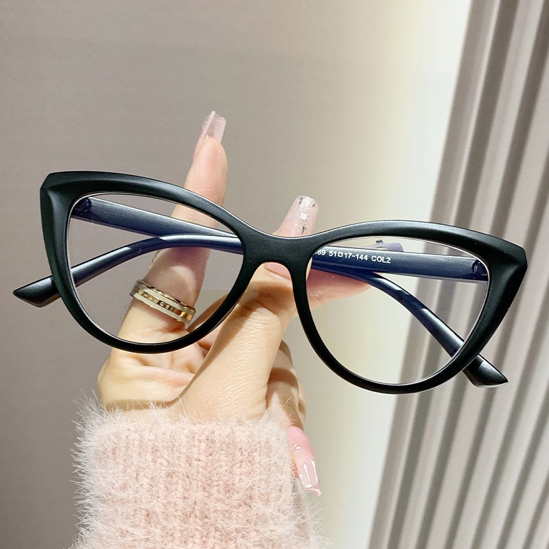 時尚新款貓眼漸變眼鏡框架復古女士潮流防藍光眼鏡框流行電腦遊戲眼鏡
