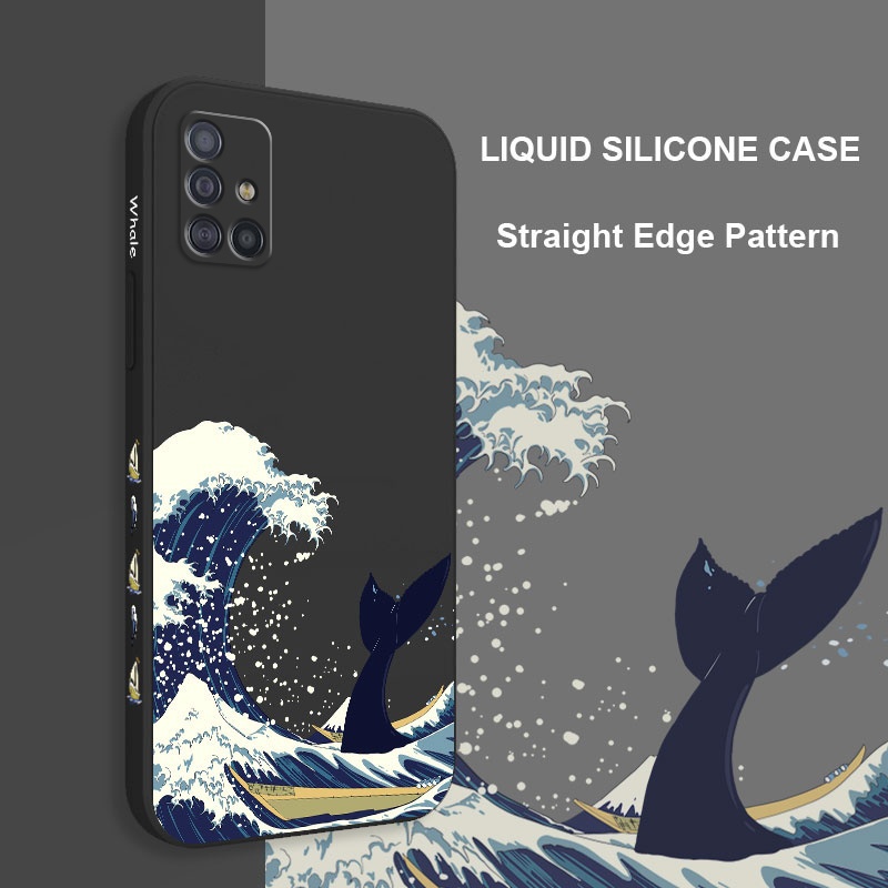 SAMSUNG Wave Whale 手機殼適用於三星 Galaxy A71 A51 4G A21S 時尚保護套 A31
