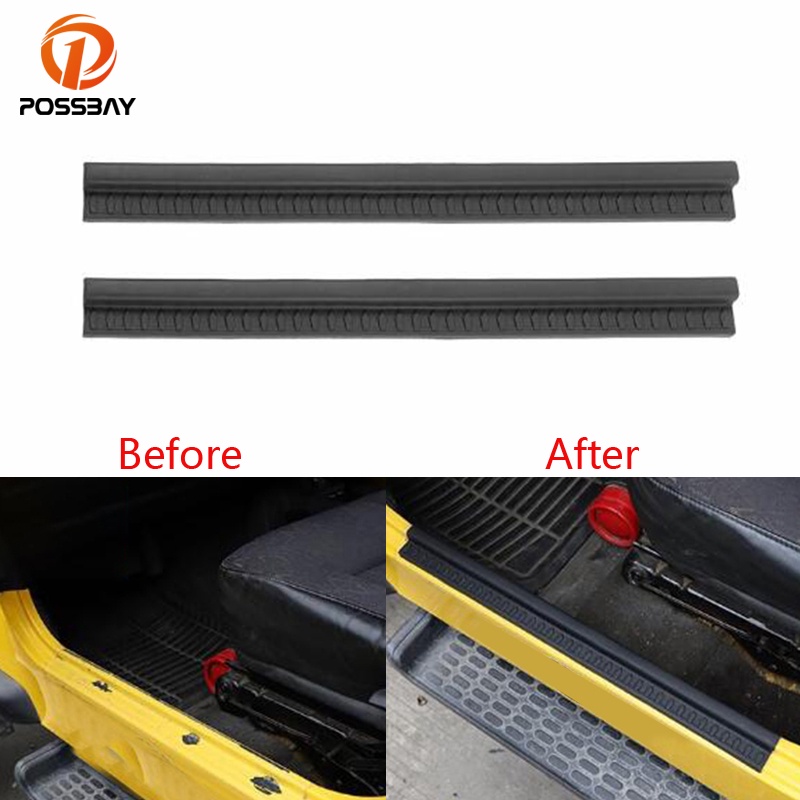 &amp;BEST&amp; 1 對黑色汽車門檻防擦板入口護板裝飾件適用於 Jeep Wrangler TJ 1997 -2006