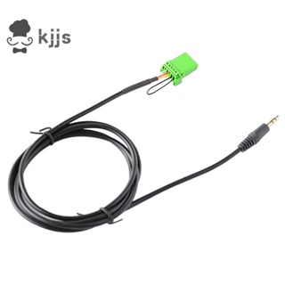 HONDA 6 針綠色連接器立體聲 3.5 毫米插孔音頻輔助輸入 MP3 電纜線適用於本田 Jazz Fit 2002-