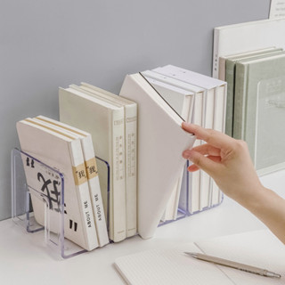臺灣現貨🏆 桌面收納書擋 分隔書擋 Ins無印風 四格書架 分格書立 書架桌上收納 4格書立 書本收納架 莫蘭迪色書架