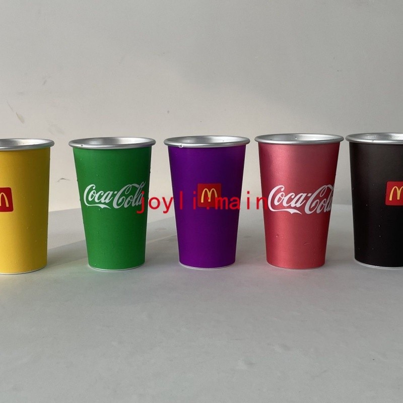 可口可樂vs麥當勞聯名款變色鋁杯遇冷變色12度低溫變色杯