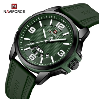 Naviforce 9215T 男士品牌豪華防水日期週橡膠運動軍用石英手錶