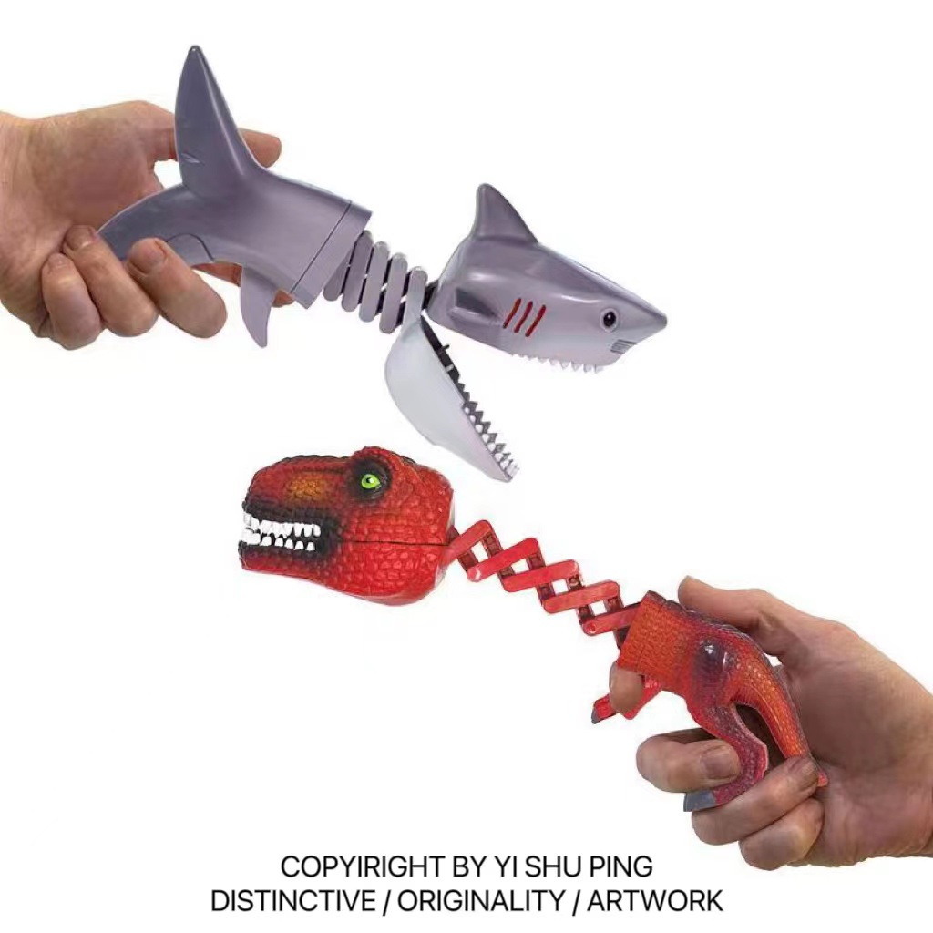 抓鯊魚玩具新奇玩具飢餓恐龍鯊魚動物爪咬玩具恐龍咬遊戲玩具