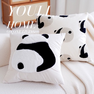可愛熊貓兒童枕套北歐簡約ins風格動物客廳民宿沙發床靠墊靠枕