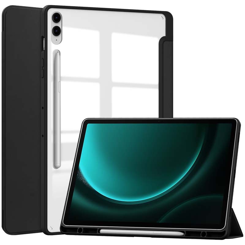 高檔透明保護殼適用於三星 Galaxy Tab S9 FE 5G SM-X516 X510 FE+ S9FE帶筆槽平板套