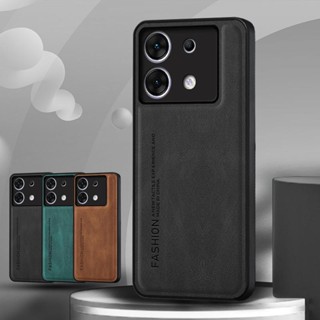 適用於 Infinix Zero 30 5G X6731 保護套小羊皮紋理皮革皮套 TPU