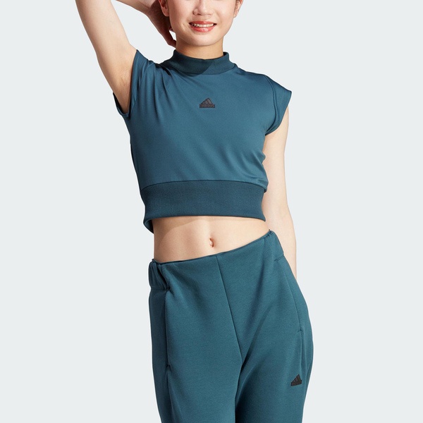 Adidas W Z.N.E. Tee IM4914 女 短版 短袖上衣 亞洲版 休閒 舒適 修身 藍綠