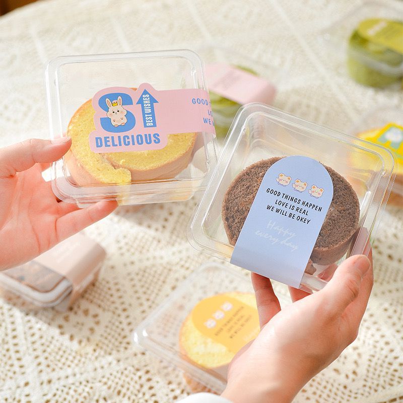 🔥台灣新款熱賣🔥 網紅女王蛋糕卷切塊包裝盒 烘焙切件包裝盒 透明瑞士虎皮甜品慕斯打包盒子