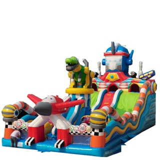 新款兒童充氣城堡室外大型蹦蹦床滑梯戶外氣模玩具廣場城堡淘氣堡（定制一平方米的價格）100*100=10000公分