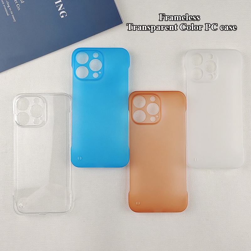 適用於 Apple iPhone 12 11 mini Pro Max 背面保護殼套的無框超薄透明彩色皮膚手感啞光 PC