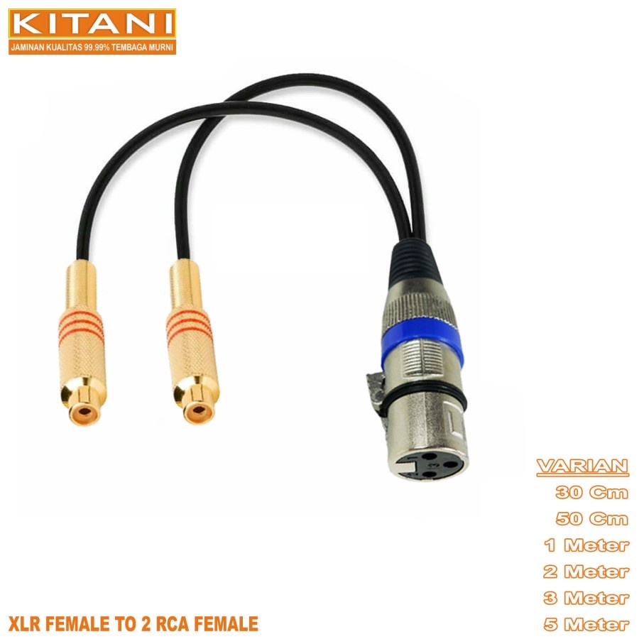 佳能 XLR 母頭轉 2 RCA 母頭/母頭插孔分支電纜