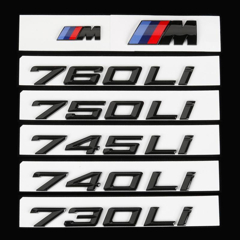 BMW 寶馬 7系改裝 貼標 黑色字標 數字M標 730Li 740Li 750Li字標 車標 汽車配件 創意
