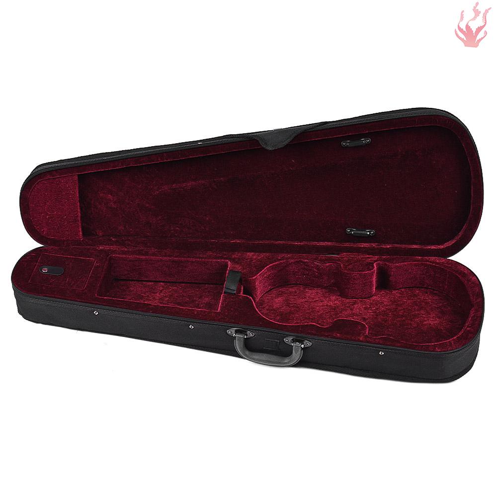 專業 4/4 全尺寸小提琴三角形箱盒硬超輕帶肩帶,適用於 Stradivarius 小提琴勃艮第