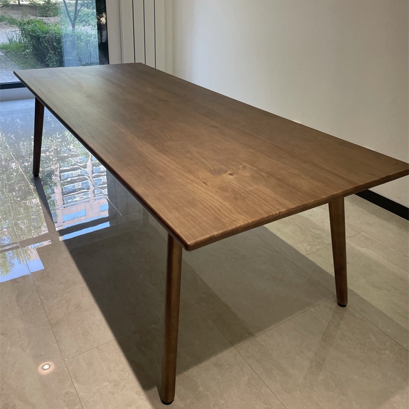 實木會議桌長桌簡約現代長方形辦公桌原木大餐桌長條桌工作台書桌