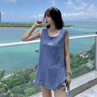 M-4XL 大尺碼背心 無袖上衣 休閒背心 打底背心 大碼寬鬆顯瘦百搭純色復古字母印花運動休閑打底背心可外穿女上衣