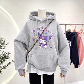 【100-160碼 中大童高品質 大學T】庫洛米女童連帽大學T春秋2024新款秋裝中大童女孩洋氣上衣兒童外套