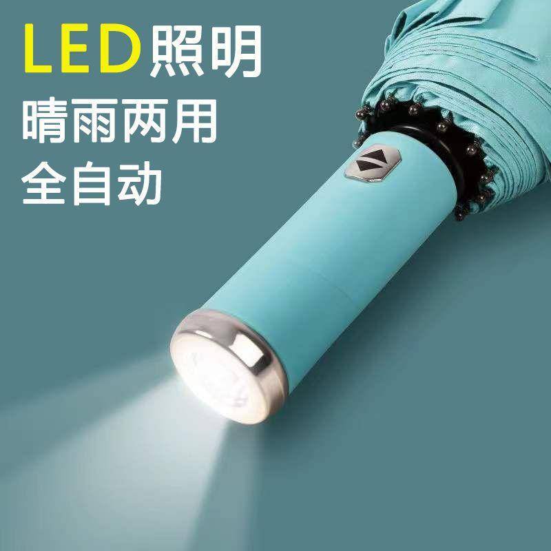 LED帶燈雨傘/全自動雨傘/男女結實耐用/太陽傘/防曬兩用/學生高顏值/
