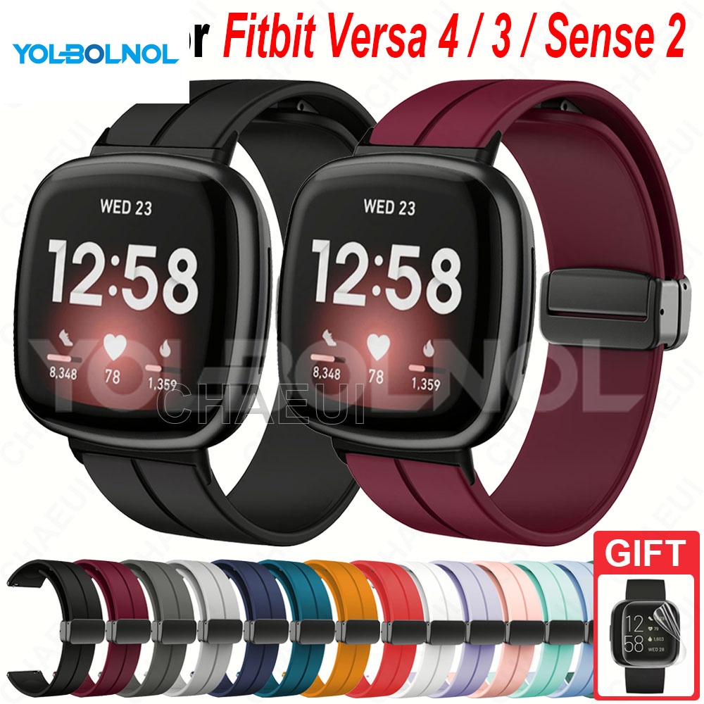 Fitbit Versa 4 錶帶 Versa 3 矽膠錶帶 Sense 2 透氣錶帶 Versa 2 運動腕帶