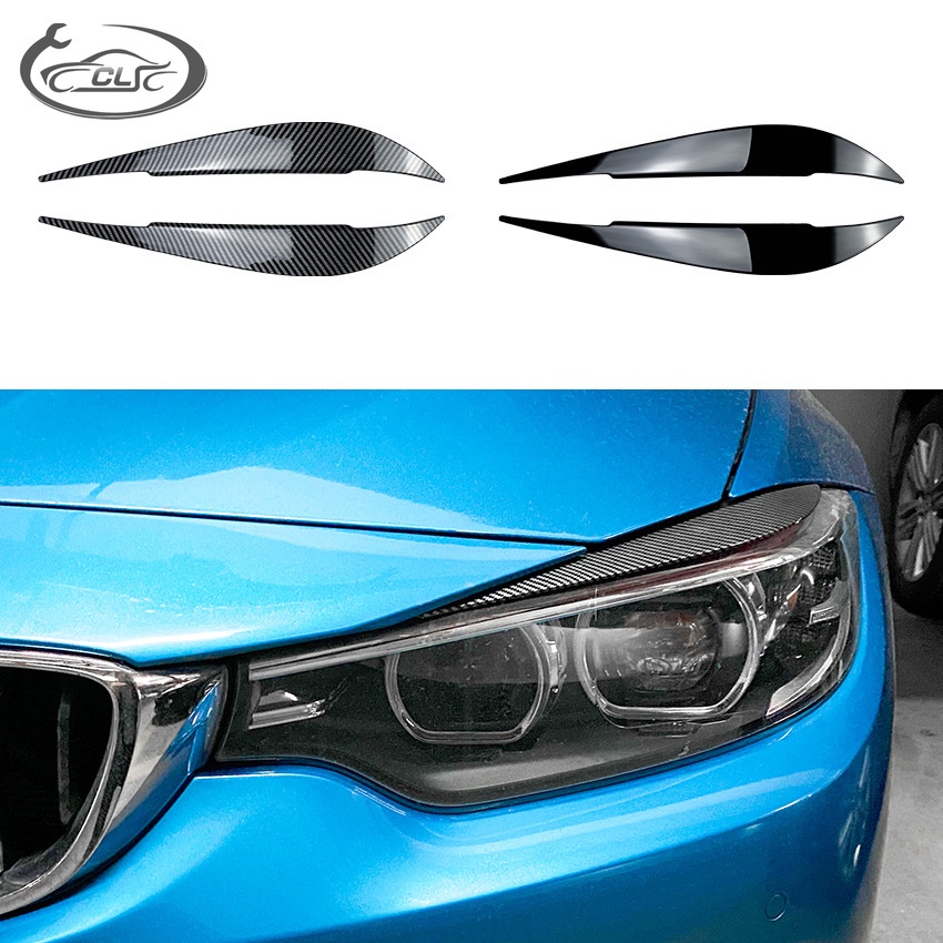 適用BMW 寶馬4系F32 F33 F36 2014-2020 前大燈燈眉外飾車貼改裝
