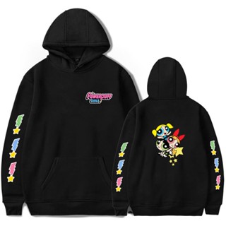 PowerpuffGirls衣服 大學T 帽T 飛天小女警 連帽大學T 運動衫 長袖連帽上衣 女生休閒套頭衫 飛天小女警