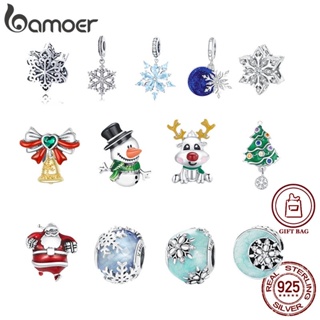 Bamoer Charms 925 銀聖誕雪系列珠子 DIY 手鍊項鍊