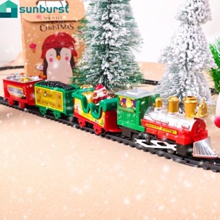 塑料聖誕電動軌道火車/diy禮物兒童益智玩具/迷你仿真鐵路軌道套裝遊戲/卡通聖誕老人聖誕樹模型裝飾