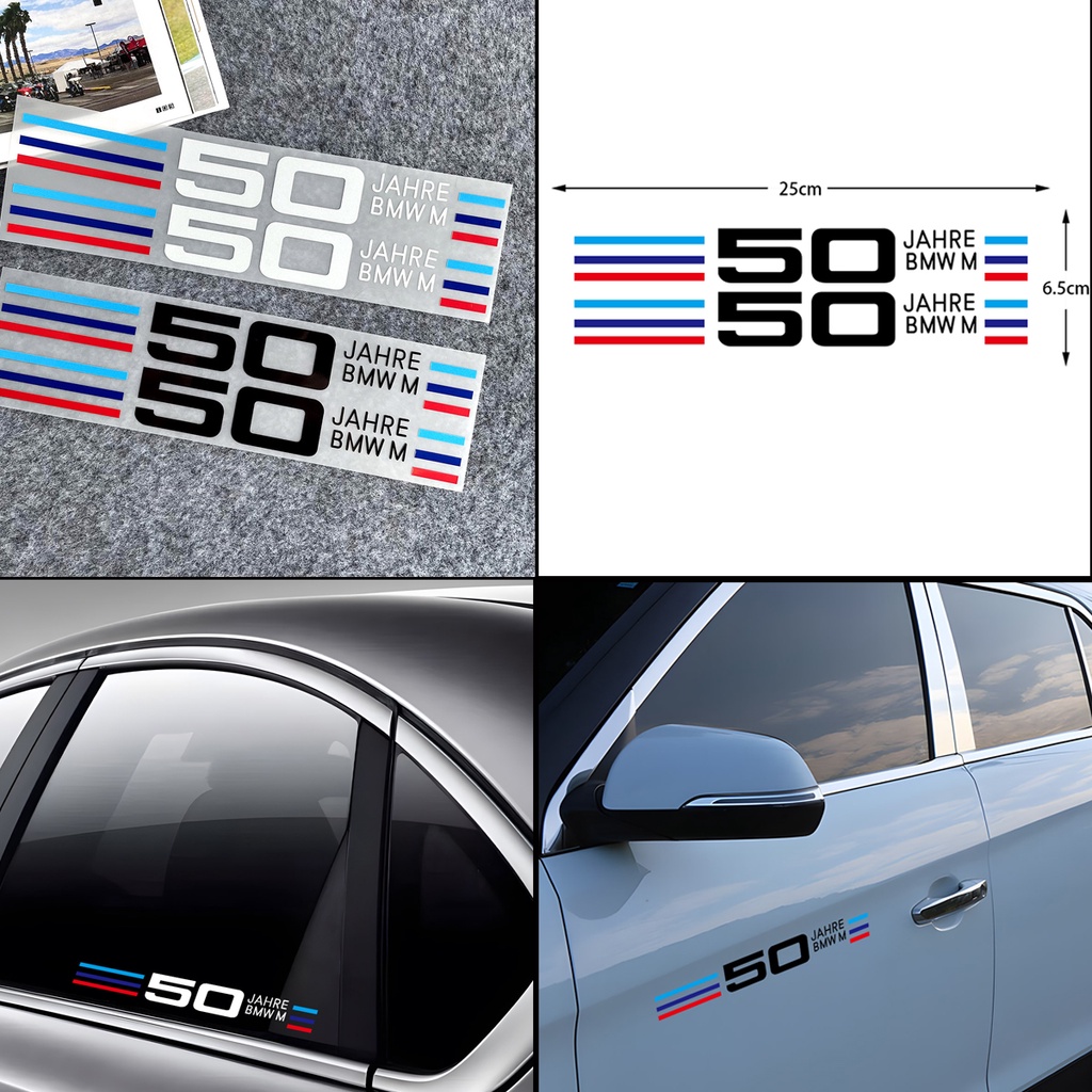 反光 BMW 50 週年車窗貼紙 JAHRE BMW M 標誌汽車防水乙烯基貼花適用於 BMW G20 G30 E46