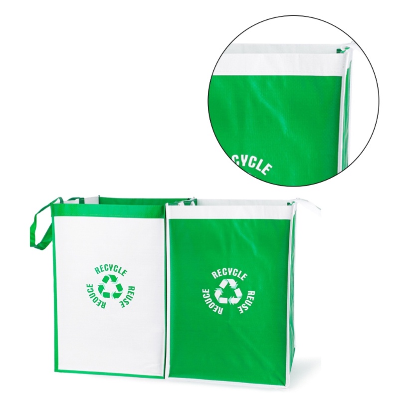 Qq* 廚房用獨立回收垃圾桶袋家庭回收垃圾分類箱收納袋防水籃子