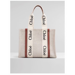 Chloe 帆布手提包斜背包女士手提包素色簡約購物托特包