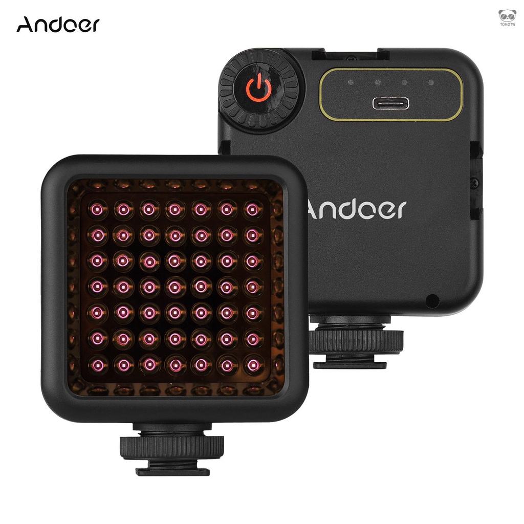 Andoer IR49S 迷你紅外補光燈 49個紅外燈珠 亮度可調 3個冷靴座 可組合多燈使用（內置鋰電池）