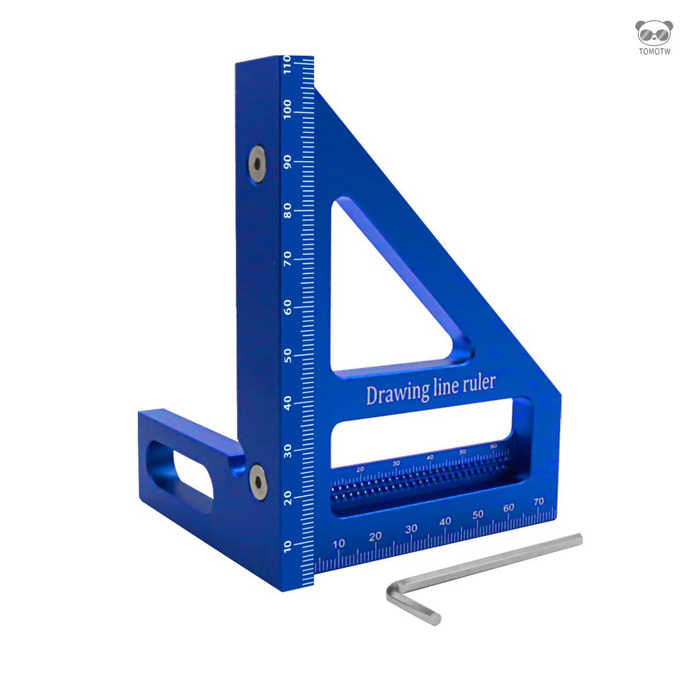 三角洞尺 木工劃線尺 直角尺 角度尺 劃線器 角度器 鋁合金尺 藍色