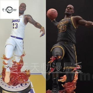 臺灣出貨【特價出】NBA模型 湖人隊球星 勒佈朗詹姆斯 LeBron James 跳躍 灌籃 鵰像 擺件 盒裝 禮物