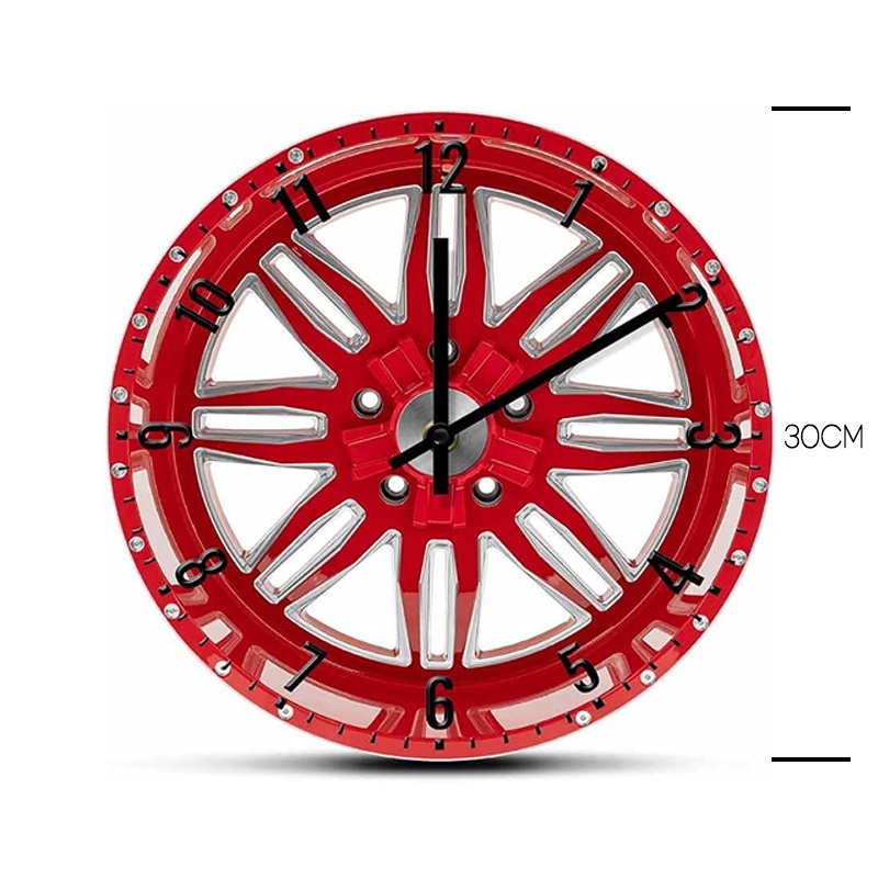 掛鐘輪胎輪轂掛鐘創意亞克力汽車靜音時鐘現代客廳裝飾鐘錶