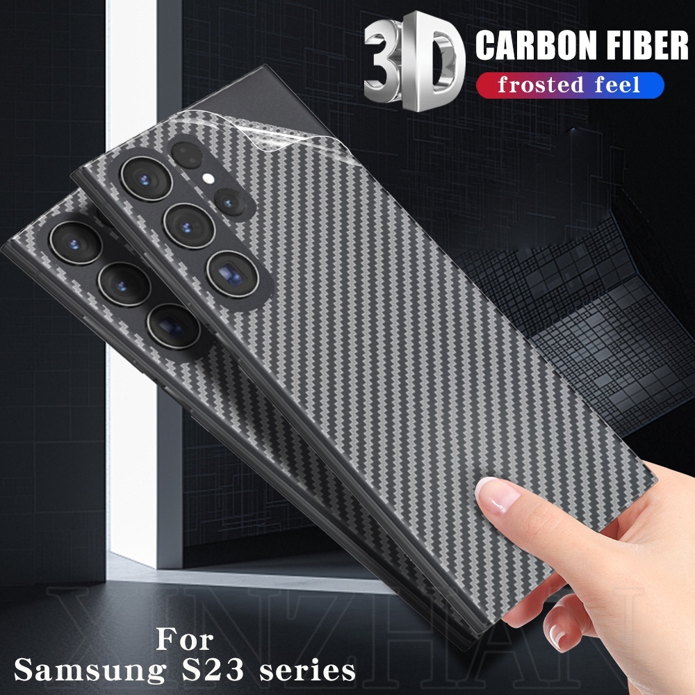SAMSUNG S23 Ultra 防刮手機背貼 / 手機背貼兼容三星 Galaxy S23 嚴重 / 半透明碳纖維背膜