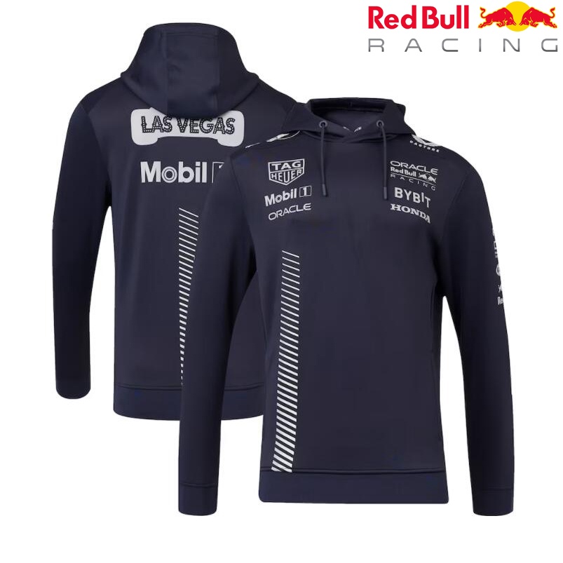 RED BULL 2023 最新 F1 賽車連帽衛衣 + 拉斯維加斯紅牛賽車隊連帽衫 + 男女春季長袖外套和夾克