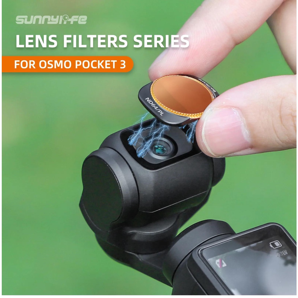 Sunnylife 適用於 Osmo Pocket 3 鏡頭濾鏡套裝 ND 4 8 16 32 CPL UV 適用於 O