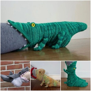 歐美 卡通 針織 鱷魚襪 Knit Crocodile Socks 可愛 動物 毛線 鯊魚 地板襪