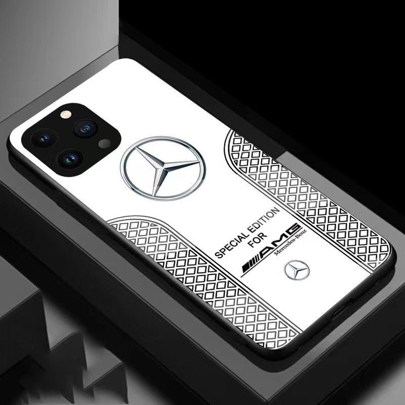 Mercedes-Benz IPhone 15promax手機殼15/15pro新款保護套14/14pro玻璃殼潮流款
