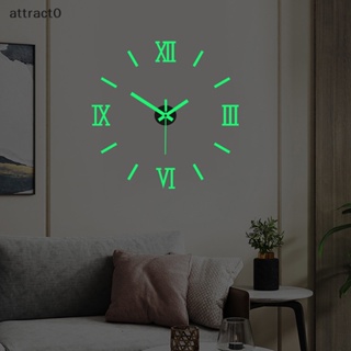Attact 3D 夜光掛鐘無框亞克力 DIY 數字時鐘牆貼靜音時鐘適用於客廳臥室辦公室牆壁裝飾 TW