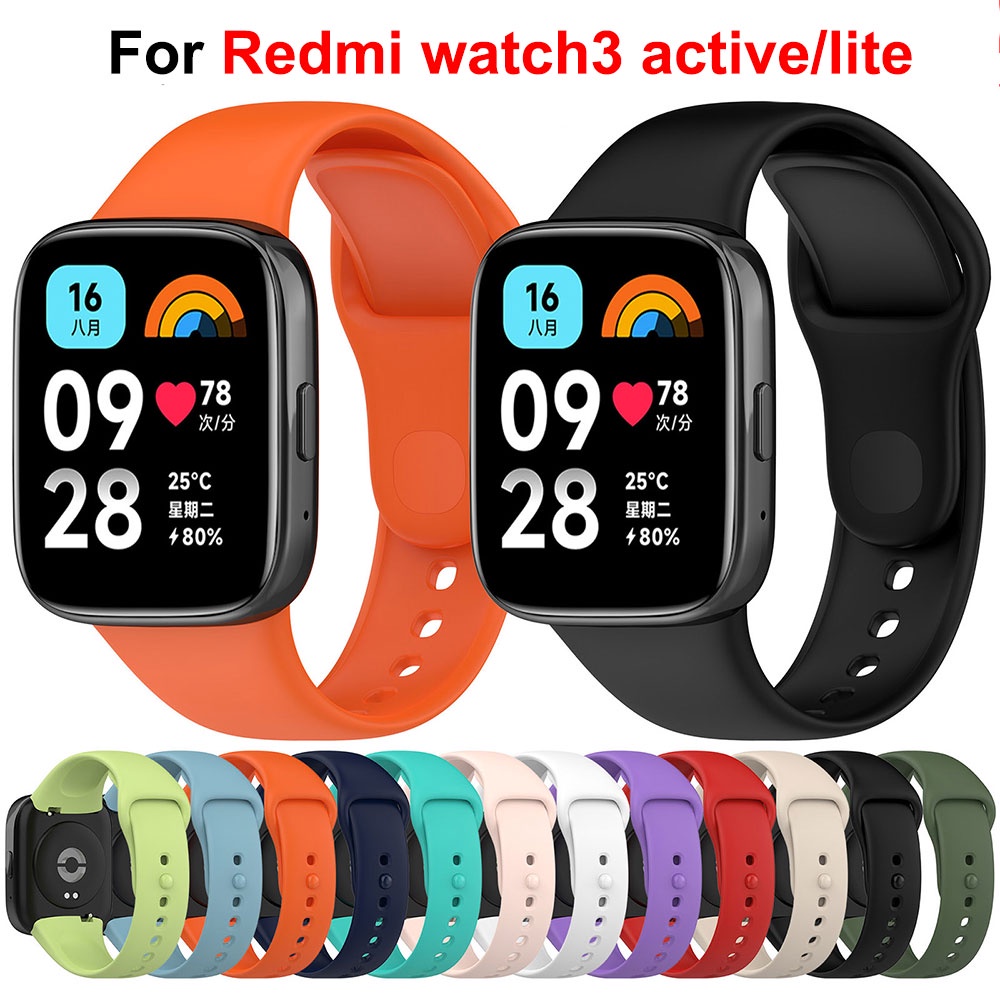 適用於 Redmi Watch 3 Active / Redmi Watch 3 Lite 替換手鍊透氣運動腕帶的矽膠錶