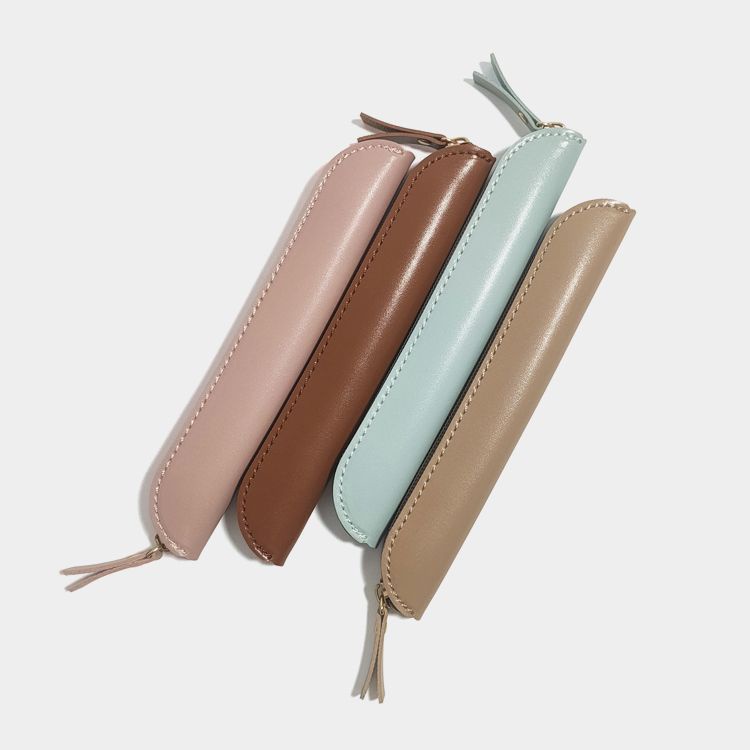✓鋼筆袋✓ 現貨 簡約小容量 筆袋 男女孩applepencil筆套鋼筆保護 收納袋 皮質鉛 筆袋