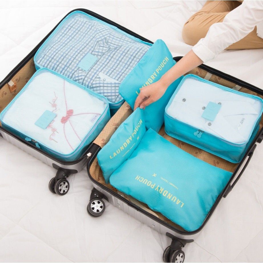【*旅行收納六件組】台灣現貨 旅行收納袋 收納包 整理包 手提袋 衣物行李袋 行李箱旅行