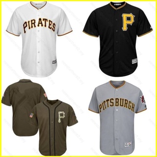 Ns2 MLB 匹茲堡海盜棒球球衣襯衫經典開衫球衣休閒運動中性加大碼 SN2