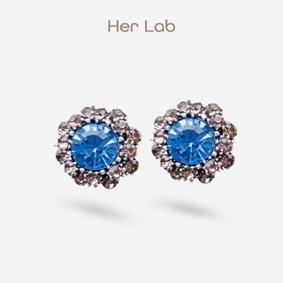 Her Lab | 閃閃發光的細石誕生石 925 純銀凱爾特結鉤耳環